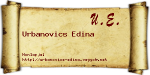 Urbanovics Edina névjegykártya