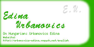 edina urbanovics business card